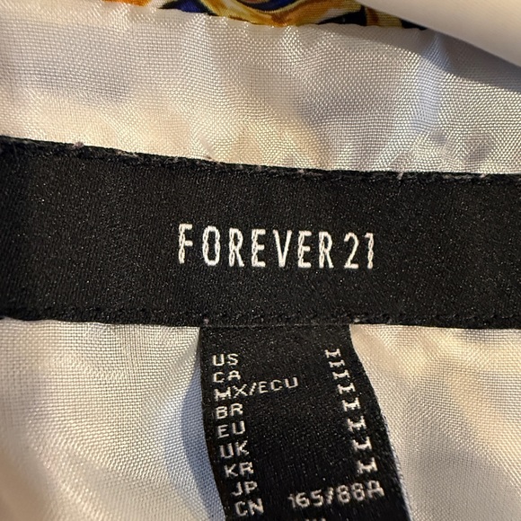 Forever 21 Chain Print Bomber Jacket - Blue, Black, Gold - Picture 7 of 7
